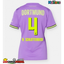 Camisa de Futebol Borussia Dortmund Nico Schlotterbeck #4 Equipamento Alternativo Mulheres 2026-27 Manga Curta